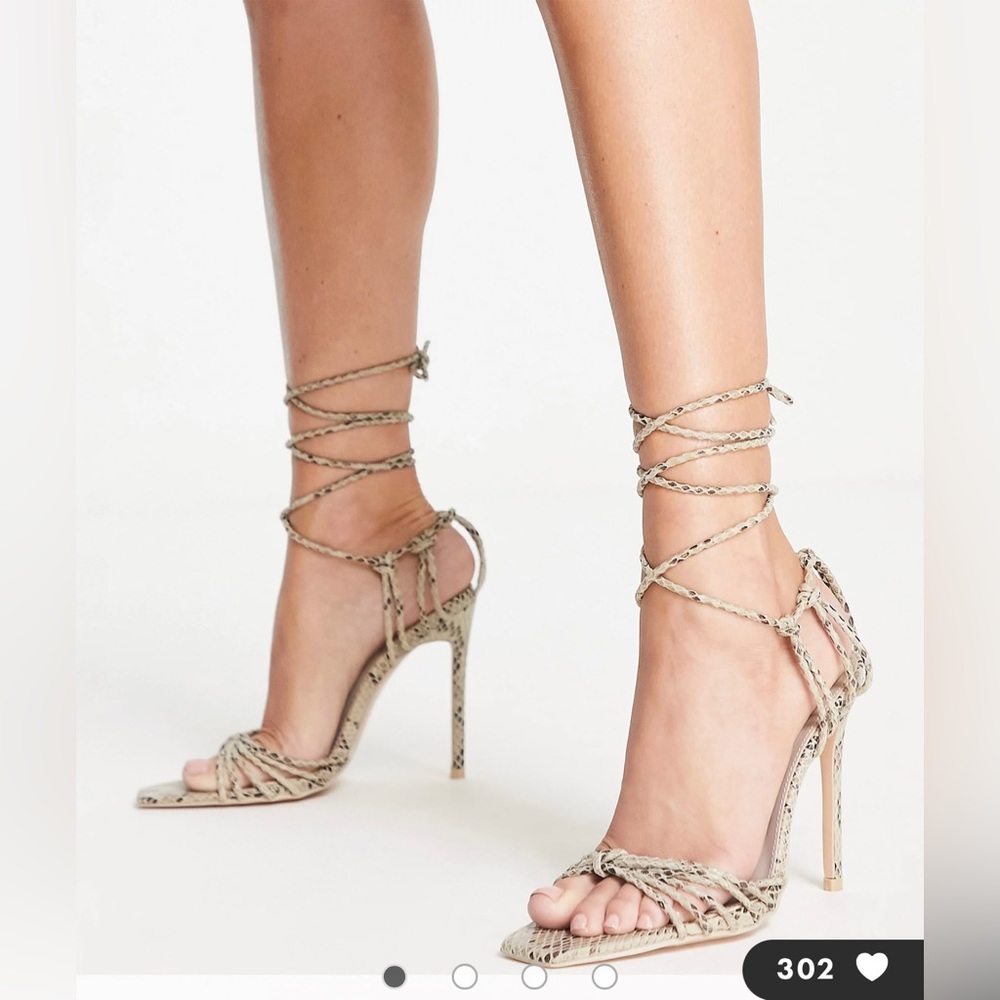 Unworn - Public Desire Ankle Tie Sandals - Size 8